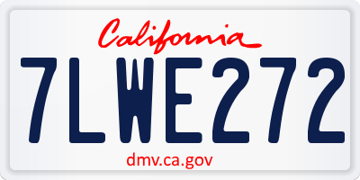 CA license plate 7LWE272