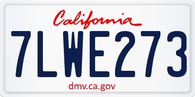 CA license plate 7LWE273