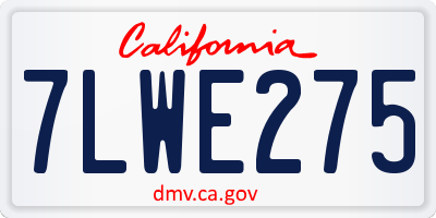 CA license plate 7LWE275
