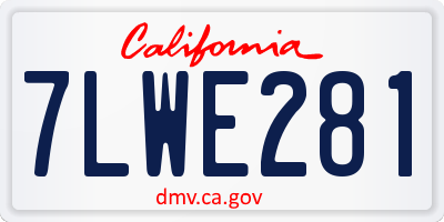 CA license plate 7LWE281