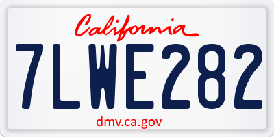 CA license plate 7LWE282