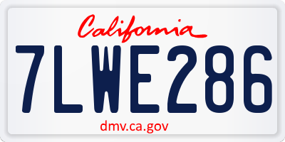 CA license plate 7LWE286