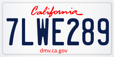 CA license plate 7LWE289