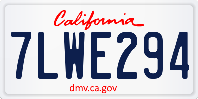 CA license plate 7LWE294