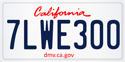 CA license plate 7LWE300