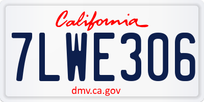 CA license plate 7LWE306