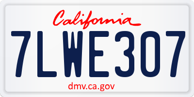 CA license plate 7LWE307
