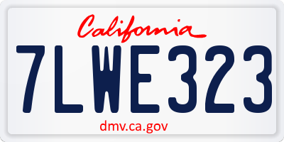 CA license plate 7LWE323