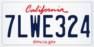 CA license plate 7LWE324