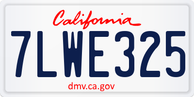 CA license plate 7LWE325