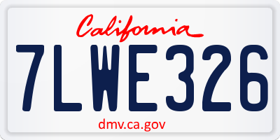 CA license plate 7LWE326