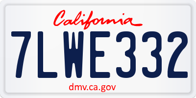 CA license plate 7LWE332