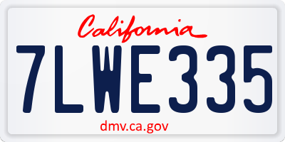 CA license plate 7LWE335