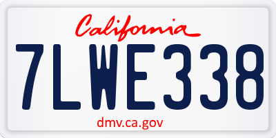 CA license plate 7LWE338