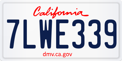 CA license plate 7LWE339