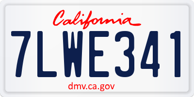CA license plate 7LWE341