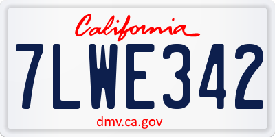 CA license plate 7LWE342