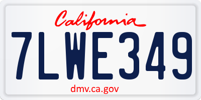 CA license plate 7LWE349