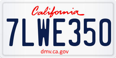 CA license plate 7LWE350