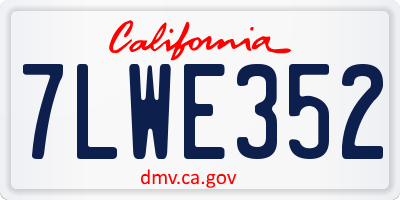 CA license plate 7LWE352