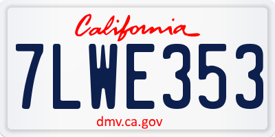 CA license plate 7LWE353