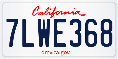 CA license plate 7LWE368