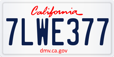 CA license plate 7LWE377