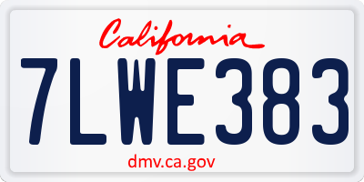 CA license plate 7LWE383