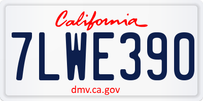 CA license plate 7LWE390