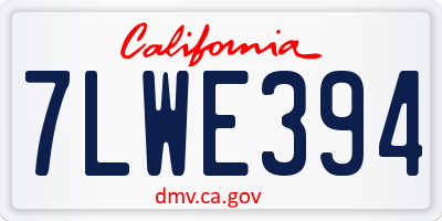 CA license plate 7LWE394