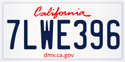 CA license plate 7LWE396