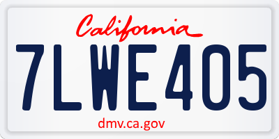 CA license plate 7LWE405