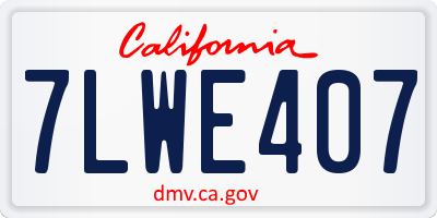 CA license plate 7LWE407