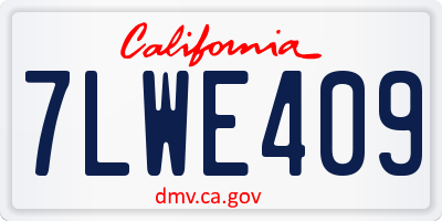 CA license plate 7LWE409