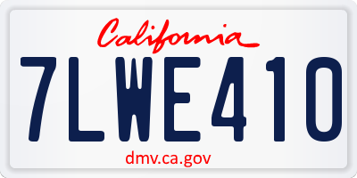 CA license plate 7LWE410