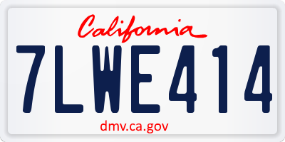 CA license plate 7LWE414