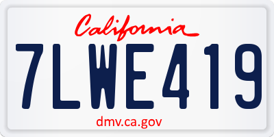 CA license plate 7LWE419
