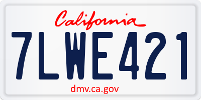 CA license plate 7LWE421