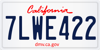CA license plate 7LWE422