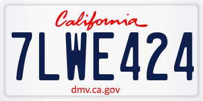 CA license plate 7LWE424