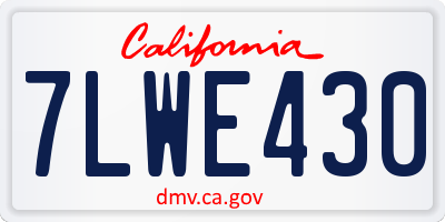 CA license plate 7LWE430