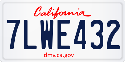 CA license plate 7LWE432
