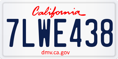 CA license plate 7LWE438