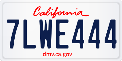 CA license plate 7LWE444