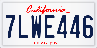 CA license plate 7LWE446