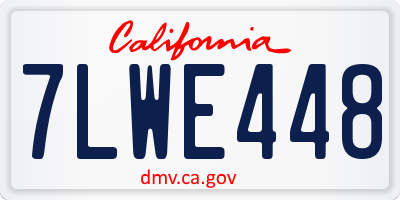 CA license plate 7LWE448