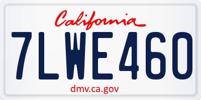 CA license plate 7LWE460