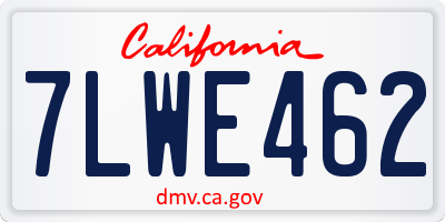 CA license plate 7LWE462