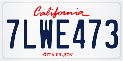 CA license plate 7LWE473