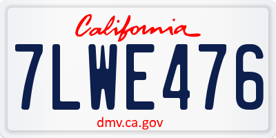 CA license plate 7LWE476